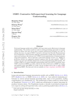 CERT: Contrastive Self-supervised Learning for Language Understanding