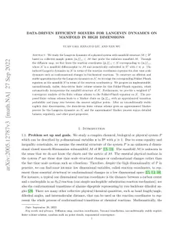 Data-driven Efficient Solvers for Langevin Dynamics on Manifold in High
  Dimensions