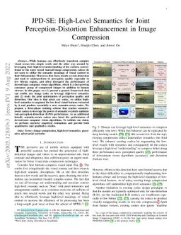 JPD-SE: High-Level Semantics for Joint Perception-Distortion Enhancement
  in Image Compression