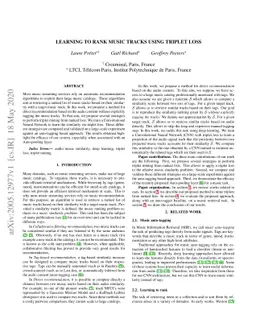 Learning to rank music tracks using triplet loss