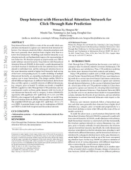 Deep Interest with Hierarchical Attention Network for Click-Through Rate
  Prediction