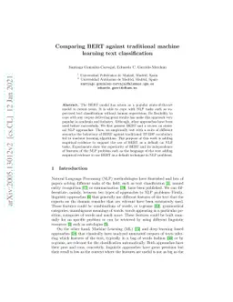 Comparing BERT against traditional machine learning text classification