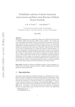 Probabilistic solution of chaotic dynamical system inverse problems
  using Bayesian Artificial Neural Networks