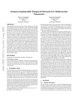 Instance Explainable Temporal Network For Multivariate Timeseries