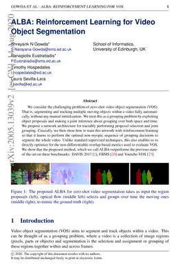 ALBA : Reinforcement Learning for Video Object Segmentation