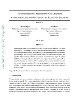 Fourier Neural Networks as Function Approximators and Differential
  Equation Solvers