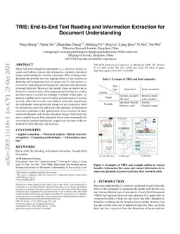 TRIE: End-to-End Text Reading and Information Extraction for Document
  Understanding