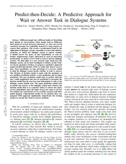 Predict-then-Decide: A Predictive Approach for Wait or Answer Task in
  Dialogue Systems