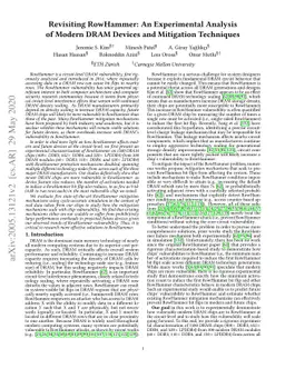 Revisiting RowHammer: An Experimental Analysis of Modern DRAM Devices
  and Mitigation Techniques
