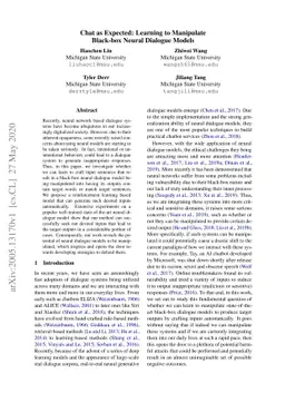 Chat as Expected: Learning to Manipulate Black-box Neural Dialogue
  Models