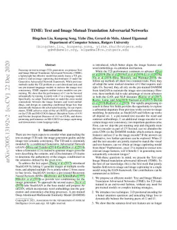 TIME: Text and Image Mutual-Translation Adversarial Networks