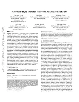 Arbitrary Style Transfer via Multi-Adaptation Network