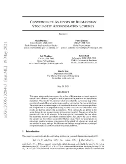 Convergence Analysis of Riemannian Stochastic Approximation Schemes