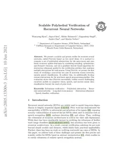 Scalable Polyhedral Verification of Recurrent Neural Networks