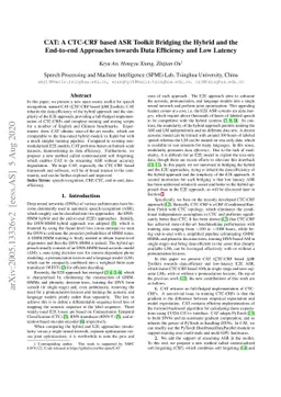 CAT: A CTC-CRF based ASR Toolkit Bridging the Hybrid and the End-to-end
  Approaches towards Data Efficiency and Low Latency