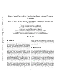 Graph Neural Network for Hamiltonian-Based Material Property Prediction