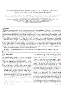 Weakly Supervised Vessel Segmentation in X-ray Angiograms by Self-Paced
  Learning from Noisy Labels with Suggestive Annotation
