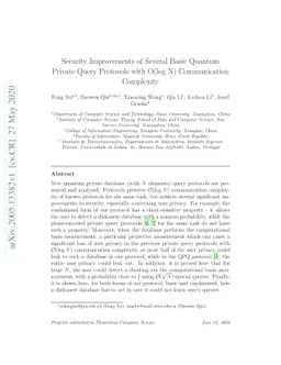 Security Improvements of Several Basic Quantum Private Query Protocols
  with O(log N) Communication Complexity