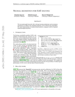 Neural heuristics for SAT solving