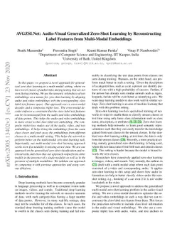 AVGZSLNet: Audio-Visual Generalized Zero-Shot Learning by Reconstructing
  Label Features from Multi-Modal Embeddings