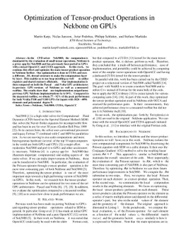 Optimization of Tensor-product Operations in Nekbone on GPUs