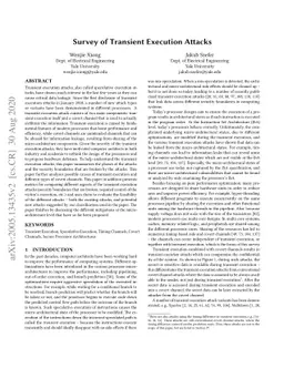 Survey of Transient Execution Attacks