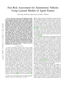 Fast Risk Assessment for Autonomous Vehicles Using Learned Models of
  Agent Futures