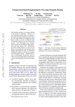 Unsupervised Dual Paraphrasing for Two-stage Semantic Parsing