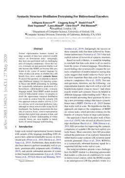 Syntactic Structure Distillation Pretraining For Bidirectional Encoders