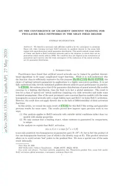 On the Convergence of Gradient Descent Training for Two-layer
  ReLU-networks in the Mean Field Regime