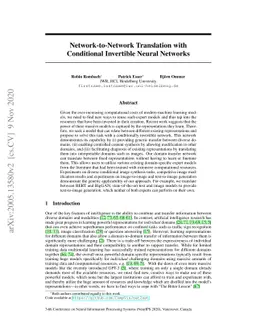 Network-to-Network Translation with Conditional Invertible Neural
  Networks