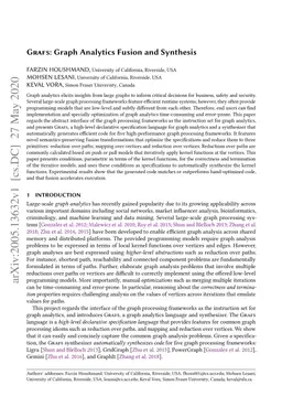 GraFS: Graph Analytics Fusion and Synthesis