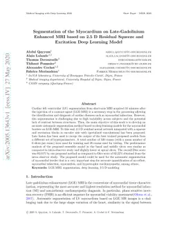 Segmentation of the Myocardium on Late-Gadolinium Enhanced MRI based on
  2.5 D Residual Squeeze and Excitation Deep Learning Model