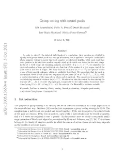 Group testing with nested pools