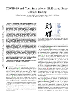 COVID-19 and Your Smartphone: BLE-based Smart Contact Tracing