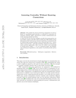 Assessing Centrality Without Knowing Connections