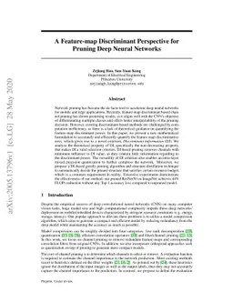 A Feature-map Discriminant Perspective for Pruning Deep Neural Networks