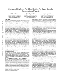 Contextual Dialogue Act Classification for Open-Domain Conversational
  Agents