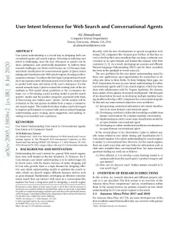 User Intent Inference for Web Search and Conversational Agents