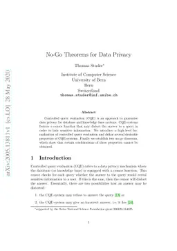 No-Go Theorems for Data Privacy