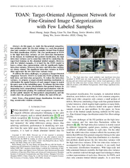 TOAN: Target-Oriented Alignment Network for Fine-Grained Image
  Categorization with Few Labeled Samples