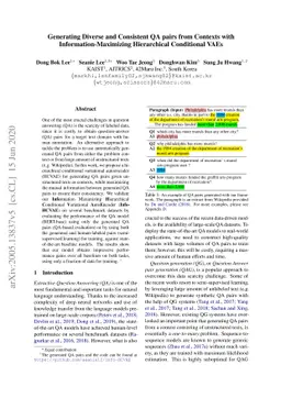 Generating Diverse and Consistent QA pairs from Contexts with
  Information-Maximizing Hierarchical Conditional VAEs