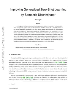 Improving Generalized Zero-Shot Learning by Semantic Discriminator