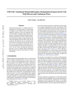 VMI-VAE: Variational Mutual Information Maximization Framework for VAE
  With Discrete and Continuous Priors