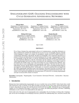Steganography GAN: Cracking Steganography with Cycle Generative
  Adversarial Networks
