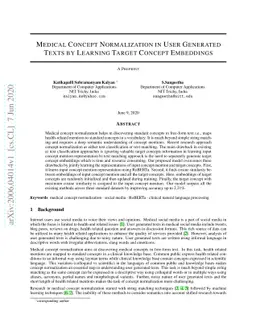 Medical Concept Normalization in User Generated Texts by Learning Target
  Concept Embeddings