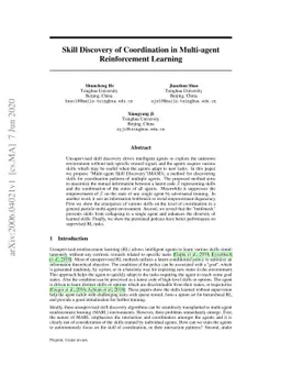 Skill Discovery of Coordination in Multi-agent Reinforcement Learning