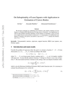 On Suboptimality of Least Squares with Application to Estimation of
  Convex Bodies