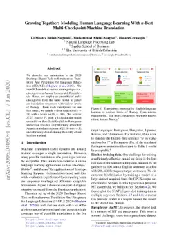 Growing Together: Modeling Human Language Learning With n-Best
  Multi-Checkpoint Machine Translation