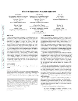 Fusion Recurrent Neural Network